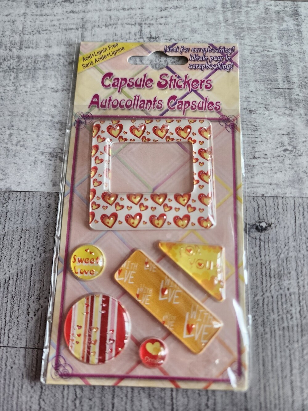 Capsule Love Hearts Stickers Scrapbook Card Journal 3D Embellishments NEW 48